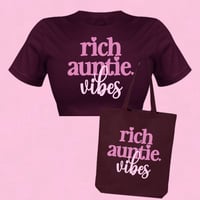 Image 2 of Rich Auntie Vibes Crop T-shirt & Tote Bag