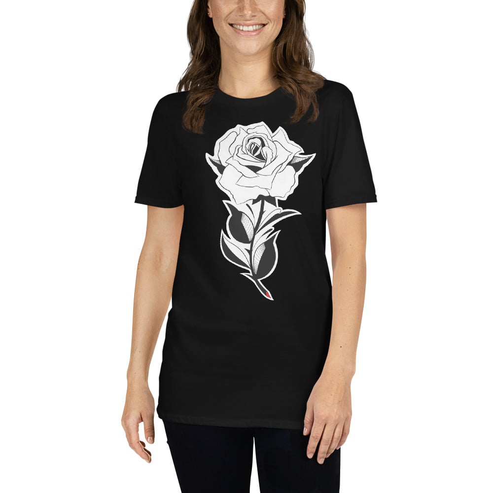 Black & white Rose Short-Sleeve women's T-Shirt