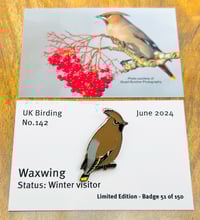 Image 1 of Waxwing - No.142 - UK Birding Pins