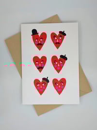 Image 1 of Multi Heart Face Valentines Card