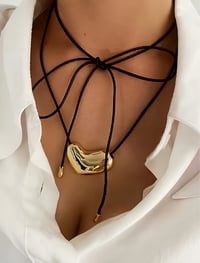Image 1 of IRREGULAR BUBBLE HEART ROPE NECKLACE 