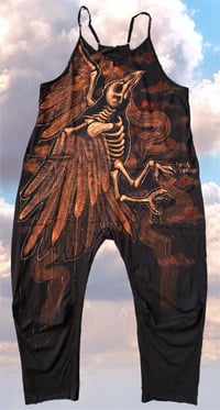Image 1 of “AS DELICATE AS BIRD BONES” CUSTOM BLEACH PAINTED OVERSIZED ROMPER MEDIUM