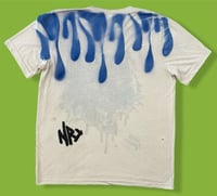 Image 2 of “BLUE TIGER” HAND PAINTED T-SHIRT LARGE