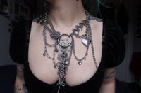 Image 2 of Asymmetrical chainmail charm necklace 