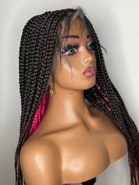 Image 2 of  Box Braided Wigs Knotless Box Braids Lace Wig For Black Women Full Lace Front Wig 36 Inch 