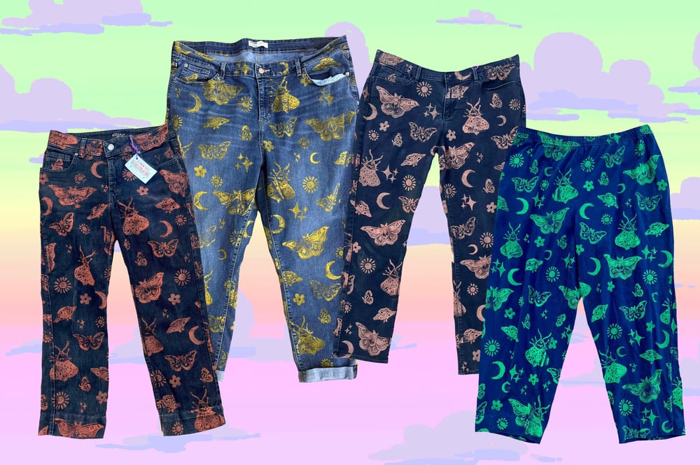 Image of Celestial Moth Pants- Sizes 10P, 14, 18, and 20 