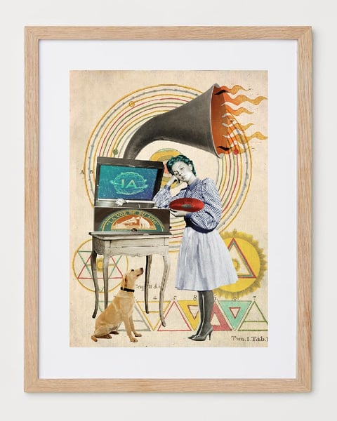 Image of La voz de su amo, lámina.