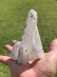 Image 20 of Mongolian Quartz with Calcite and Hematite Flowers #1617