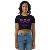 Image 3 of BOSSFITTED Purple and Gold Organic Crop Top