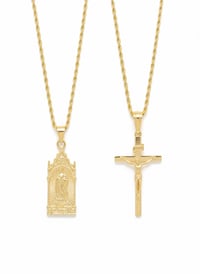 Image 1 of 14k EP Gold Plated Necklace set combo for men/ Necklace & pendant 