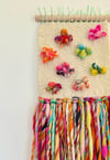 Rainbow popcorn. Woven wall hanging.