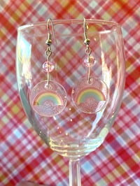 Image 1 of Pastel Rainbow Resin Earrings