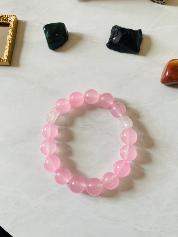 Image of 12mm Rose Quartz Combo Bracelet