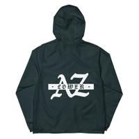 Image 6 of LOWER AZ Unisex lightweight zip up windbreaker white logo