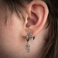 Image 2 of Sparkly Snake Hoop Earrings