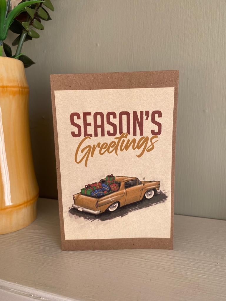 Individual Hotrod Christmas greetings card - Anglia Gasser, Kustom Ranchero and Drag Roadster Image 2