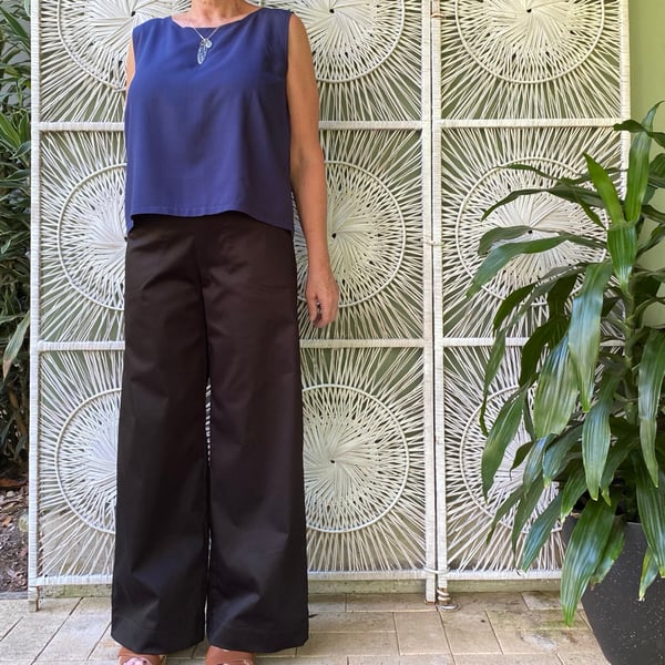 Image of Linea pants - Black Sateen