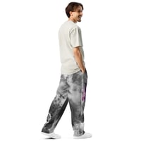 Image 3 of Unisex Black Watercolor Purple Baphomet Goat Wide-leg joggers