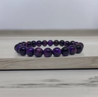 Purple Tiger's Eye Natural Stone Bracelet