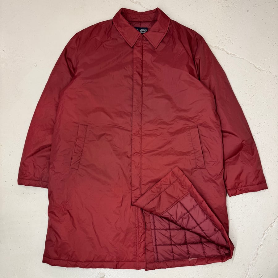 Image of 2000s Armani Jeans Nylon Trench, Size XL