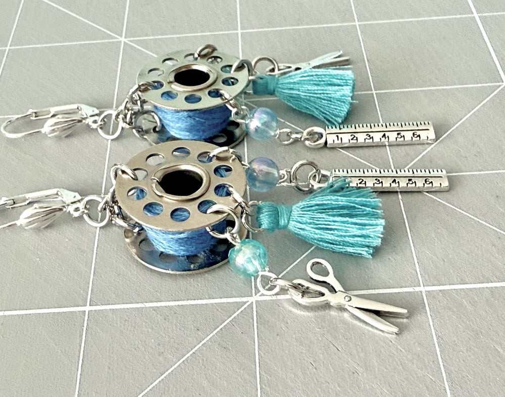 Image of Boho Bobbin Dangle Earrings