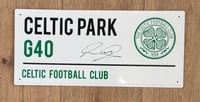 Signed Kieran Tierney Celtic FC Street Sign