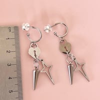 Image 5 of Lock and Charm Half Hoops