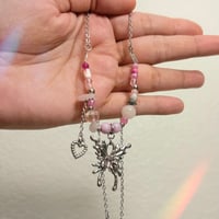 Image 3 of Rose Quartz Butterfly Necklace