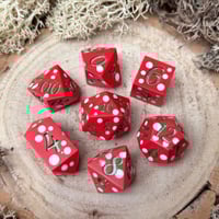 Image 1 of Handmade Mushroom Dice Set | Set 4 Green Ink Discounted