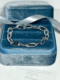 Hammered paper clip style bracelet