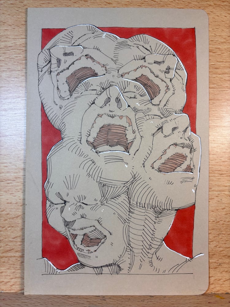 Image of AGONY 5.5x8.5 original illustration