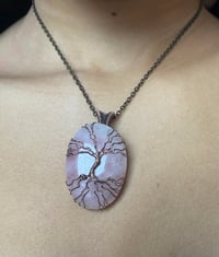 Image 2 of Rose Quartz Tree of Life Pendant – Knotted Roots Symbolizing Growth & Grounding