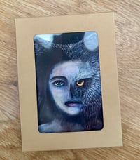 Image 4 of Set of 6 Note Cards with Envelopes. Owls and Eyes. Sheila Cameron Art
