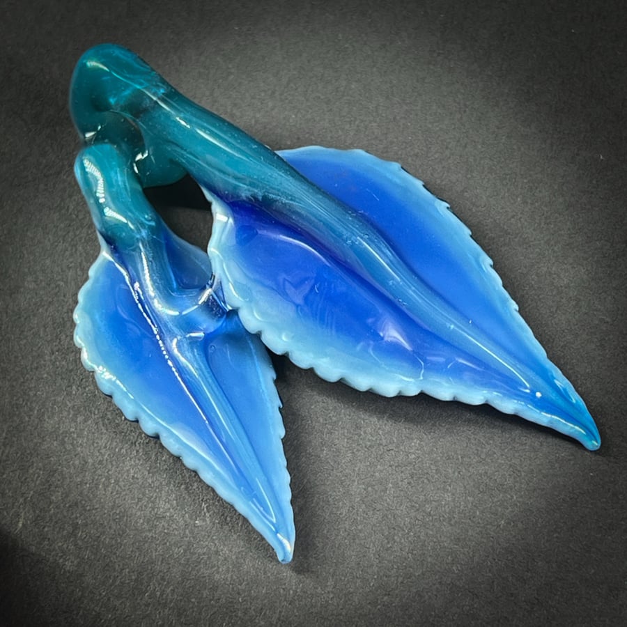 Image of Ice Blue Double Leaf Pendant