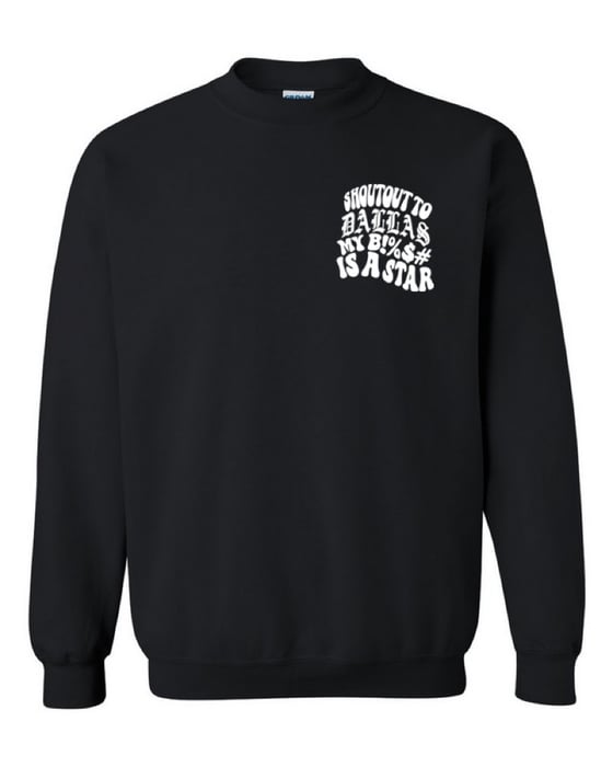 Image of DALLAS STAR CREWNECK (BLK/WHT)