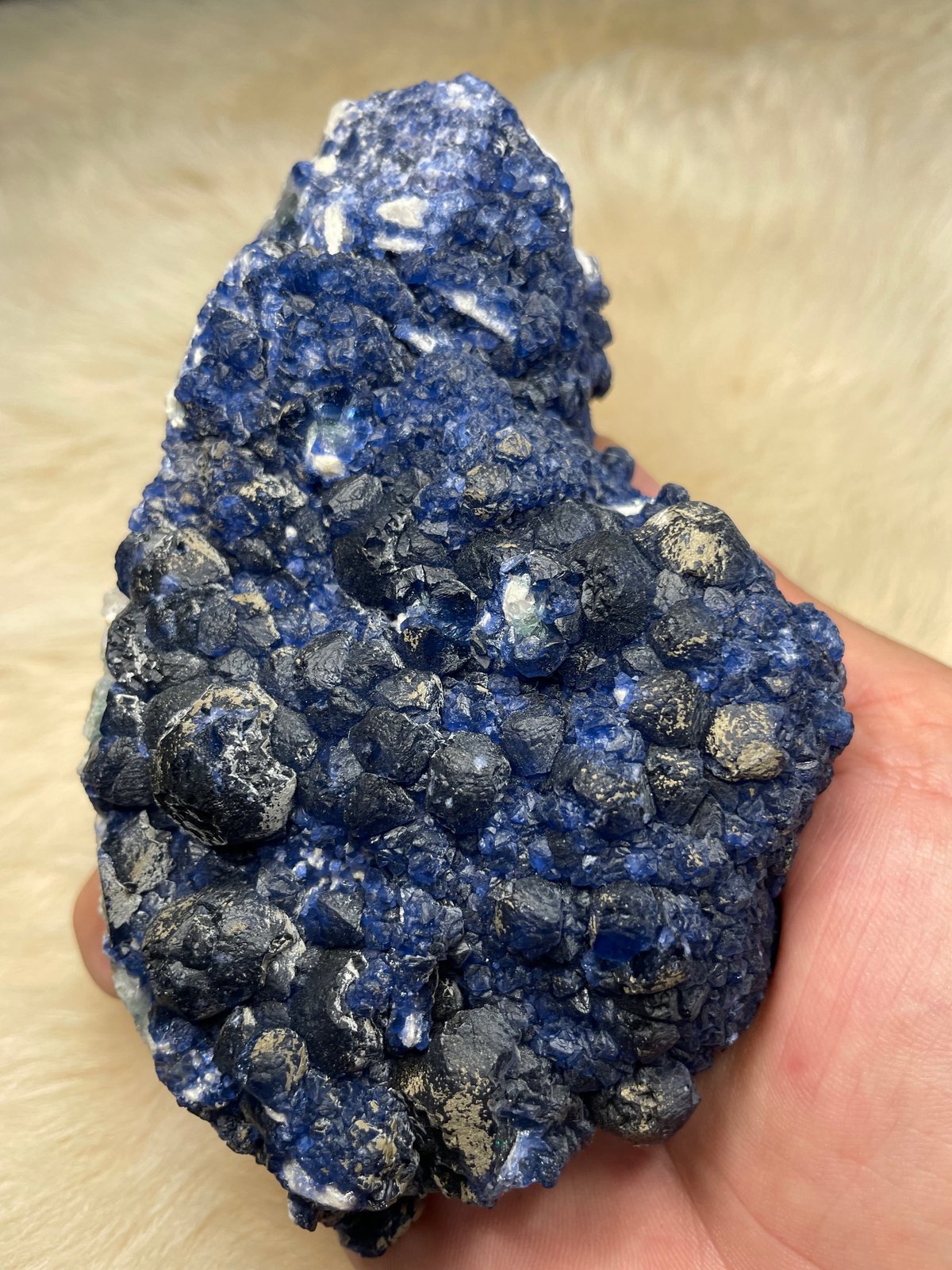 Blueberry Fluorite And Candle Quartz specimen #758 | Lumiere