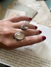 Bague de créateur vintage en argent massif et quartz rutile