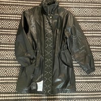 Image 1 of Xanthe Hand-Painted Leather Coat