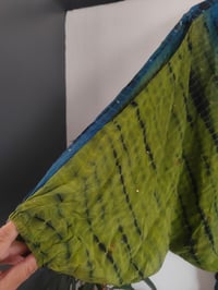 Image 7 of Wanderlust maxi dress Sari tie dye GREEN BLUE