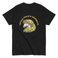 Image 2 of Unisex classic tee, Petals, Peace and Hoofbeats Horse Lovers Tee