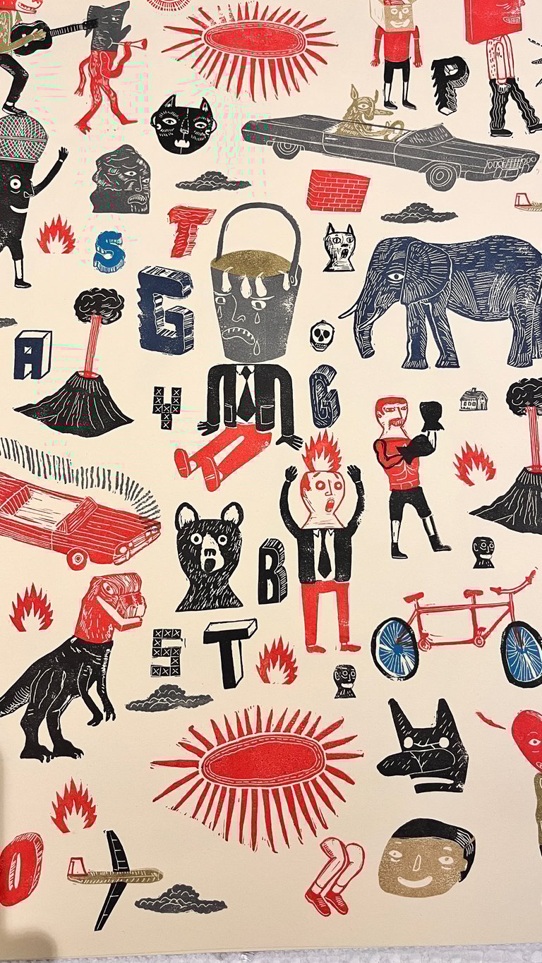 A2 Hand Rubber Stamped Print 2