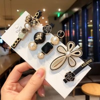 Black Rhinestone Hair Clip Set 