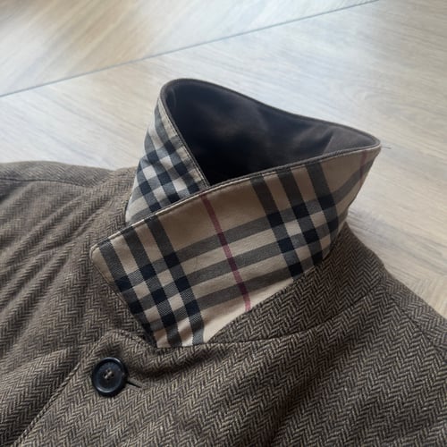 Image of Burberry Wool Button Up Trench Coat, Size XL