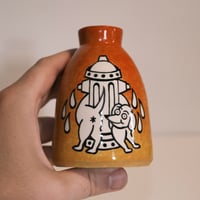 Image of Dog and hydrant bud vase 