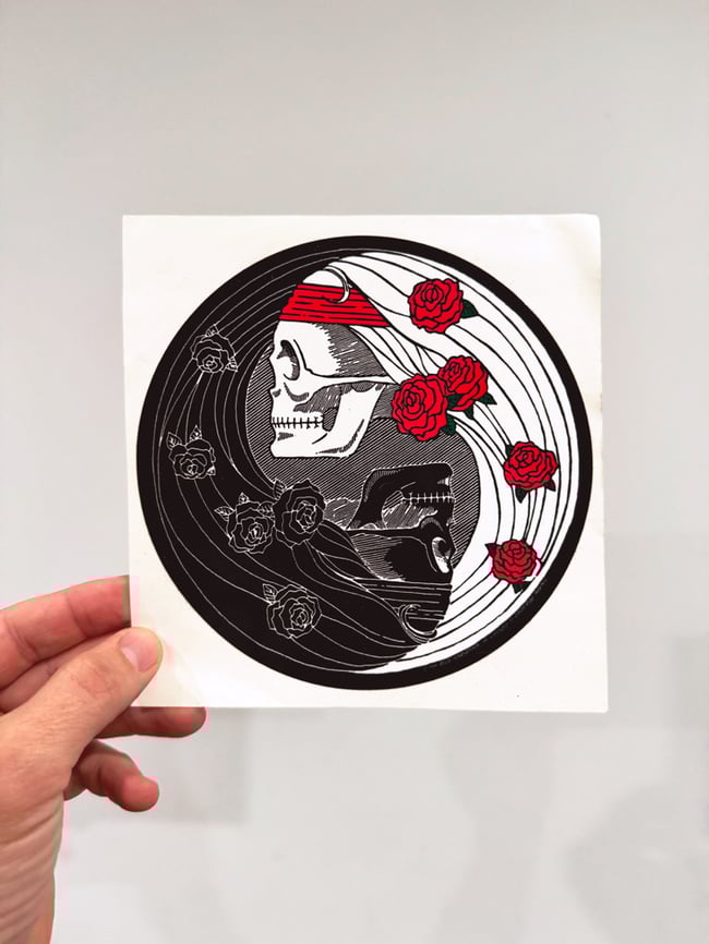 Grateful Dead 1994 Relix Double Skulls 6" Sticker