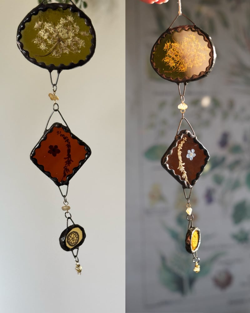 three tier pressed flower drop 
