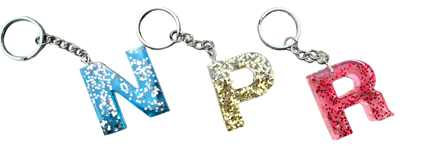 Image of Initial Resin Keychain 