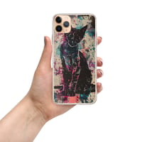 Image 4 of Colorful Watercolor Paint Splatters Black Cat Clear Case for iPhone®