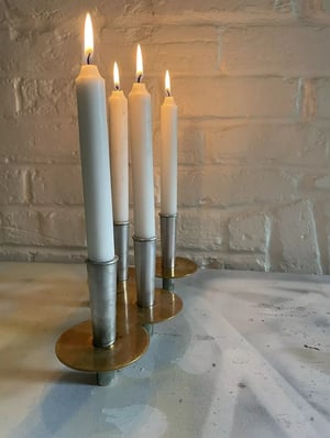 Image of Midcentury vintage Swedish brutalist candlestick