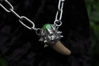 Image 1 of Dead Good green Marble and deer antler necklace